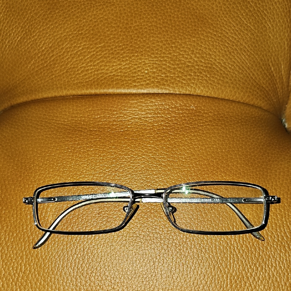 Stylish Silver Versace Rectangular Eye Glasses It… - image 1